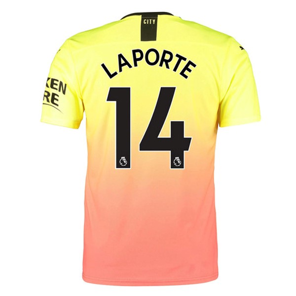 Camiseta Manchester City NO.14 Laporte Tercera 2019-2020 Naranja